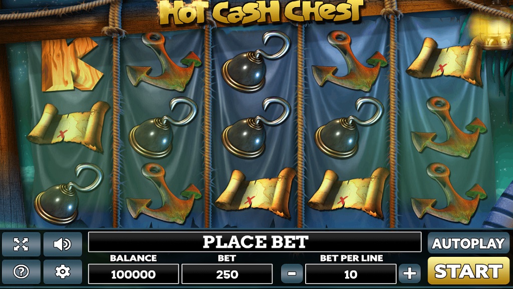 Screenshot of Hot Cash Chest slot from PlayPearls