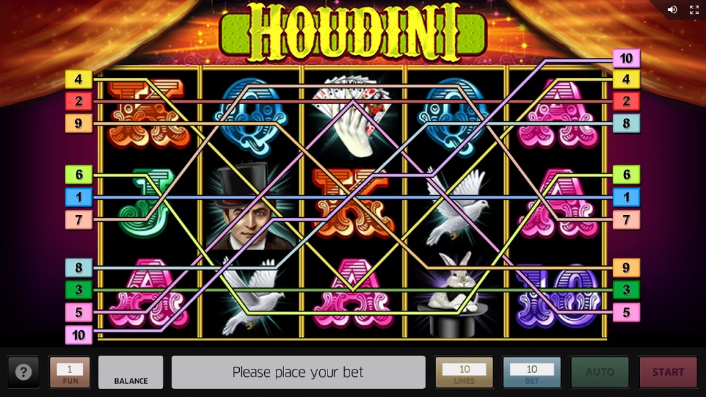 Screenshot of Houdini slot from InBet
