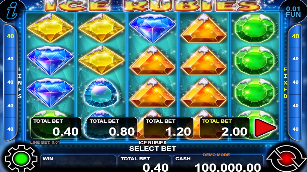 Screenshot of Ice Rubies slot from CT Interactive