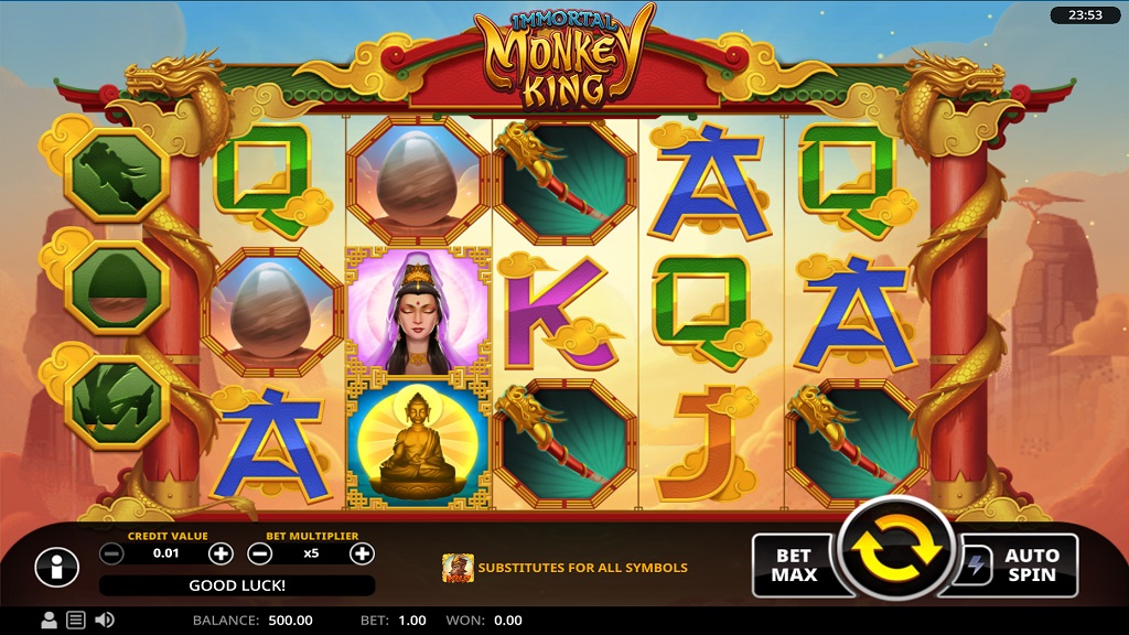 Screenshot of Immortal Monkey King slot from Swintt