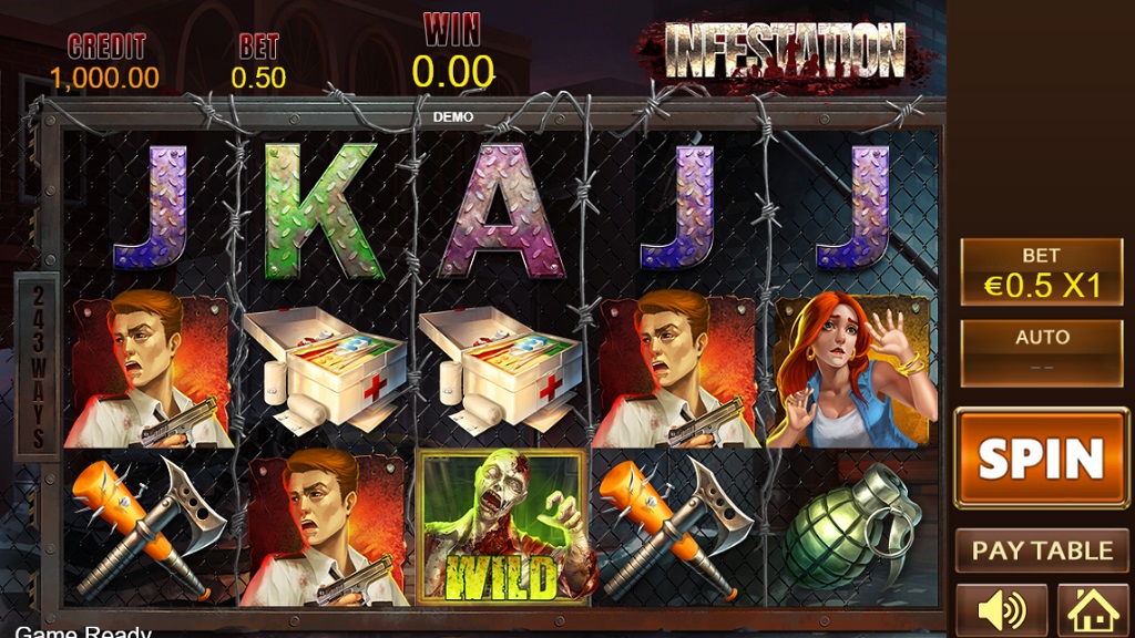 Screenshot of Infestation slot from Playstar