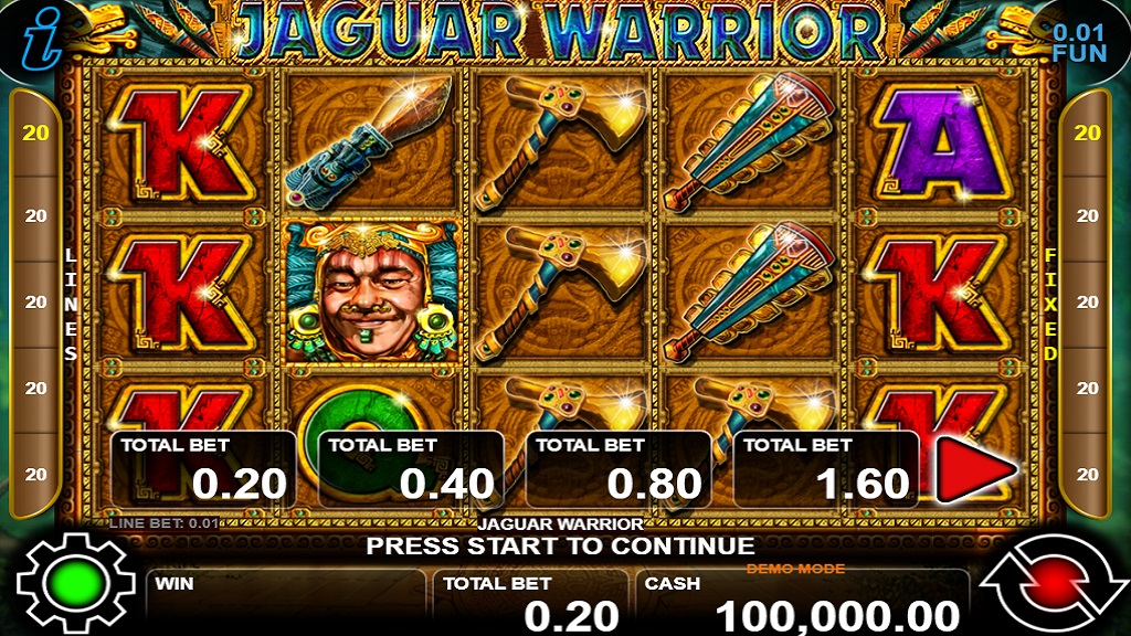 Screenshot of Jaguar Warrior slot from CT Interactive