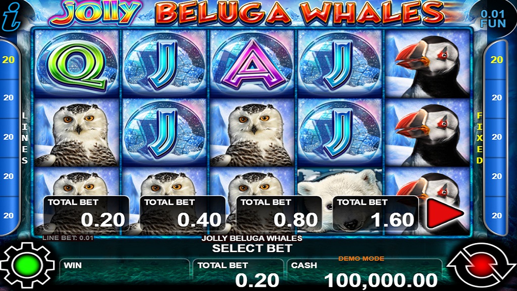 Screenshot of Jolly Beluga Whales slot from CT Interactive