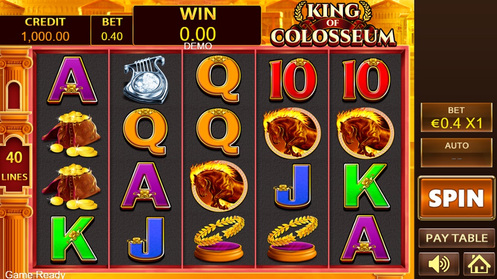 Screenshot of king of Colosseum slot from Playstar