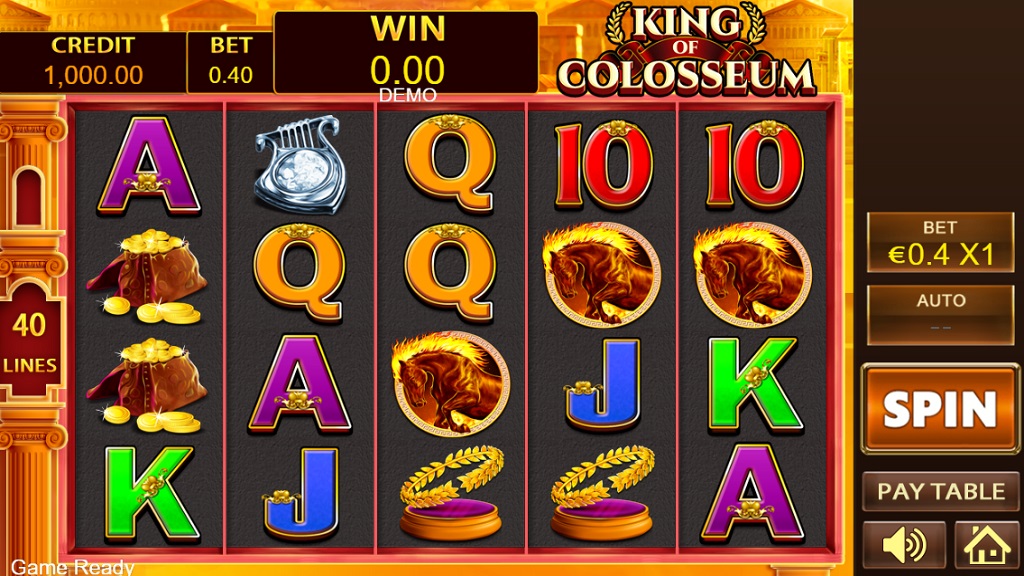 Screenshot of king of Colosseum slot from Playstar