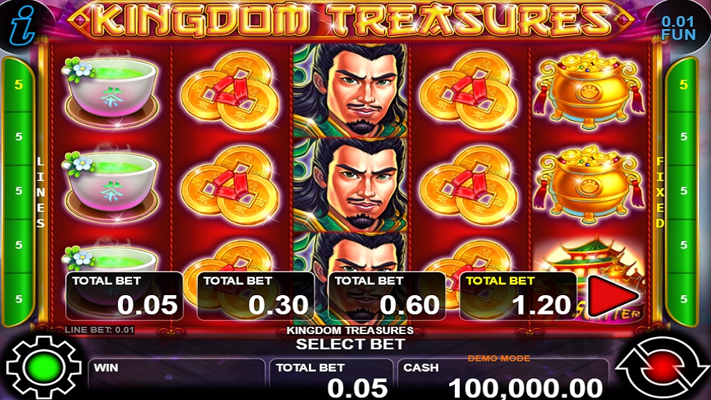 Screenshot of Kingdom Treasures slot from CT Interactive