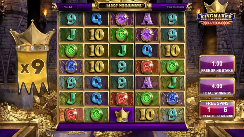 Screenshot of Kingmaker slot from Big Time Gaming