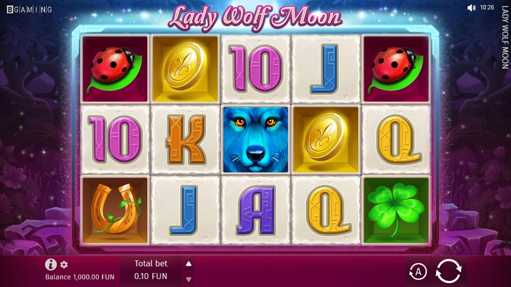 Screenshot of Lady Wolf Moon slot from BGaming