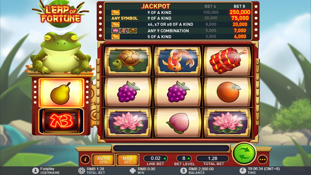 Screenshot of Leap of Fortune slot from GamePlay