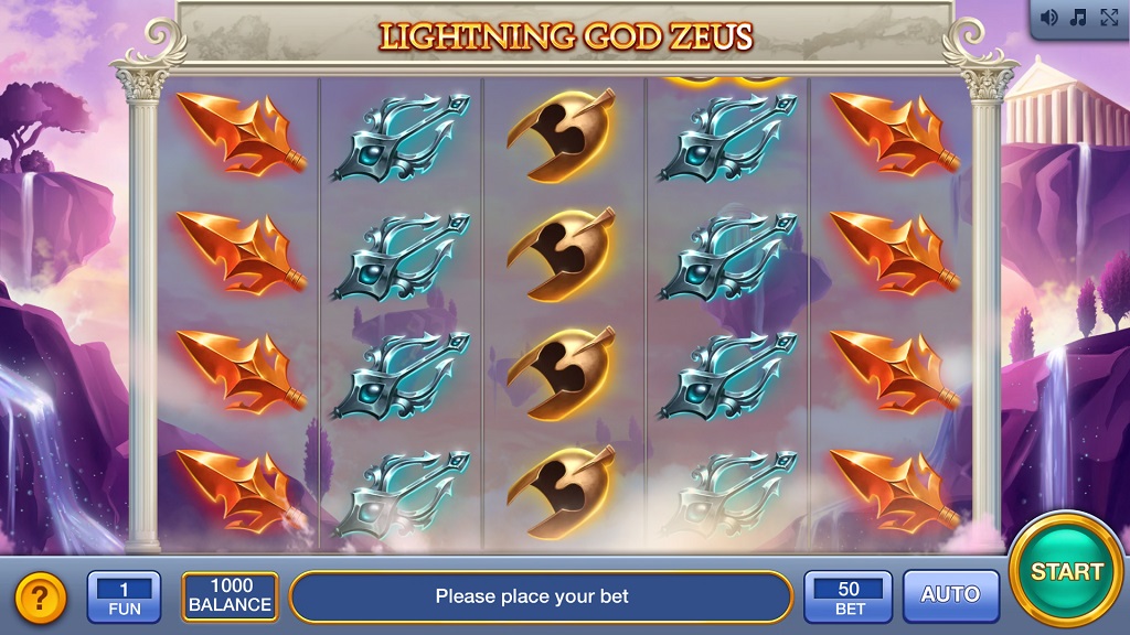 Screenshot of Lightening God Zeus slot from InBet