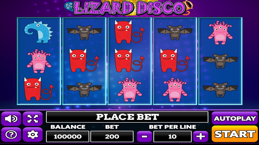 Screenshot of Lizard Disco slot from PlayPearls