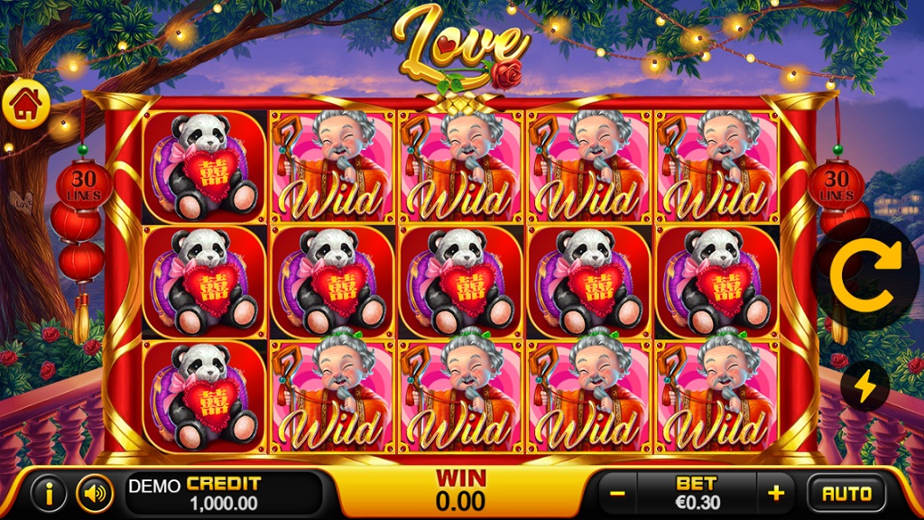 Screenshot of Love slot from Playstar