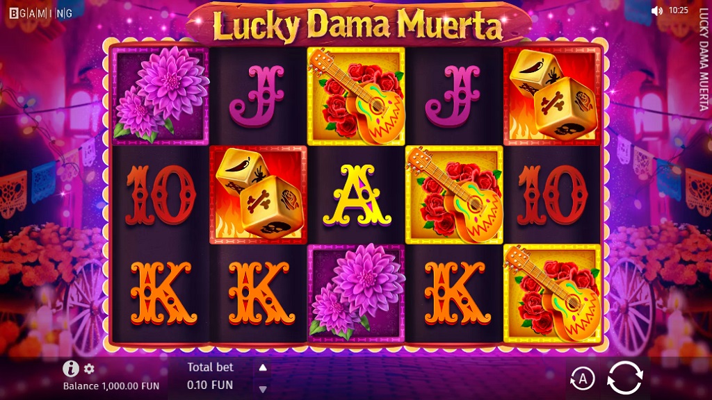 Screenshot of Lucky Dama Muerta slot from BGaming