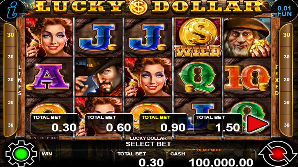 Screenshot of Lucky Dollar slot from CT Interactive
