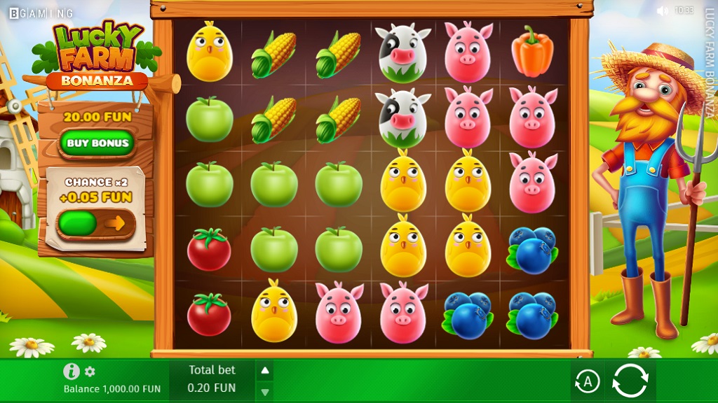 Screenshot of Lucky Farm Bonanza slot from BGaming