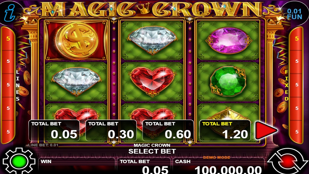 Screenshot of Magic Crown slot from CT Interactive