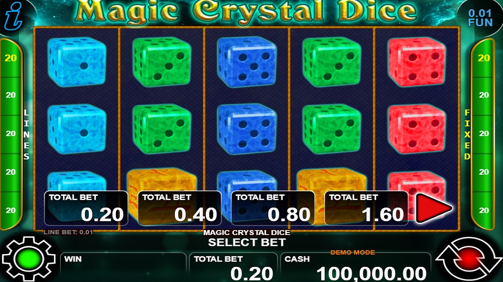 Screenshot of Magic Crystal Dice slot from CT Interactive