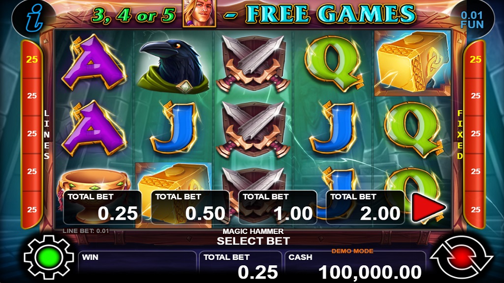 Screenshot of Magic Hammer slot from CT Interactive