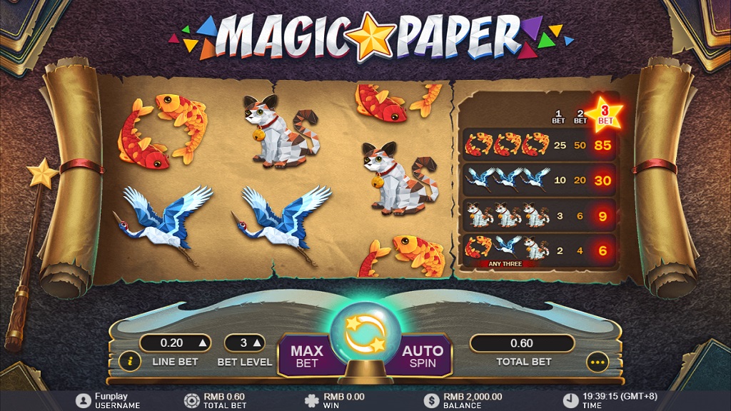 Screenshot of Magic Paper slot from GamePlay