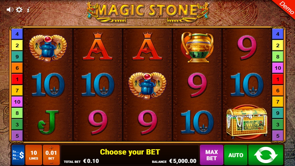 Screenshot of Magic Stone slot from Gamomat