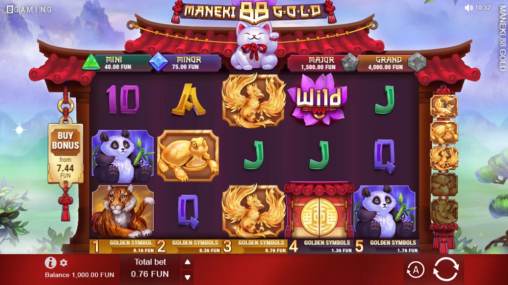 Screenshot of Maneki 88 Gold slot from BGaming