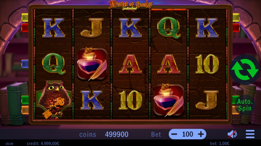 Screenshot of Master of Books Unlimited slot from Swintt