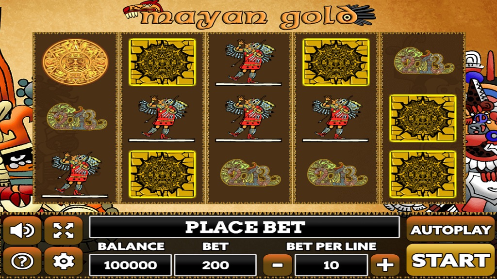 Screenshot of Mayan Gold slot from PlayPearls
