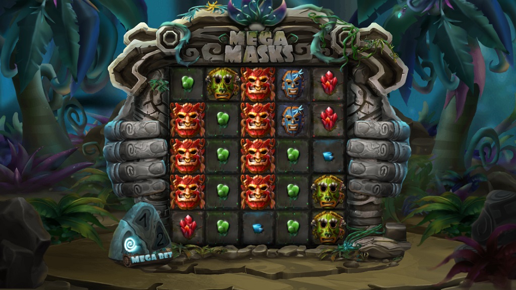 Screenshot of Mega Masks slot from Relax Gaming