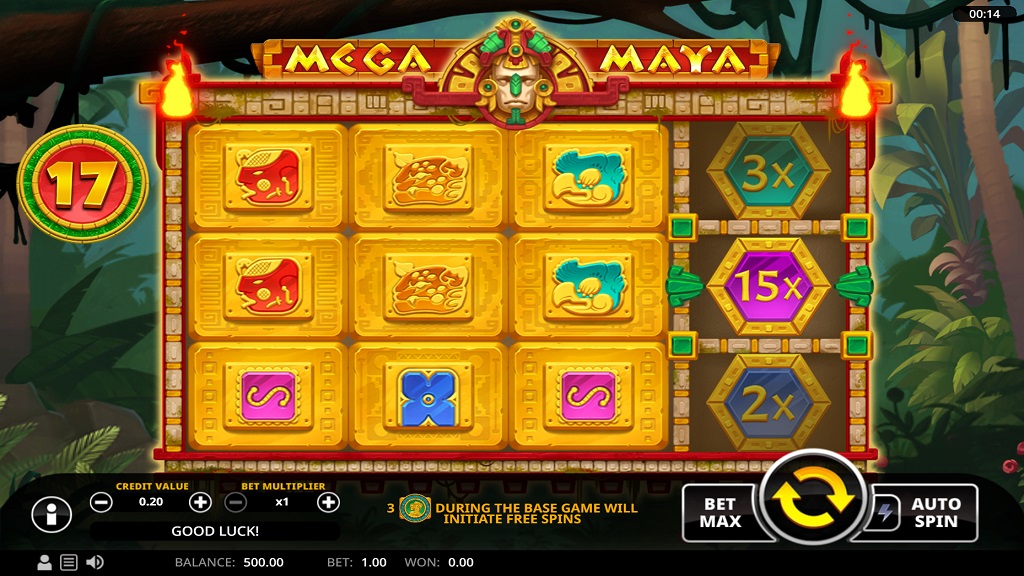 Screenshot of Mega Maya slot from Swintt