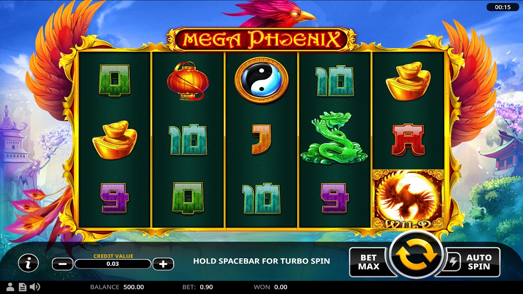Screenshot of Mega Phoenix slot from Swintt