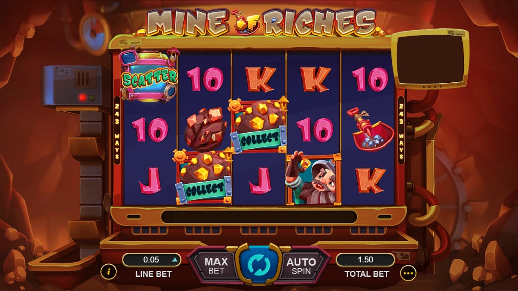Screenshot of Mine of Riches slot from GamePlay