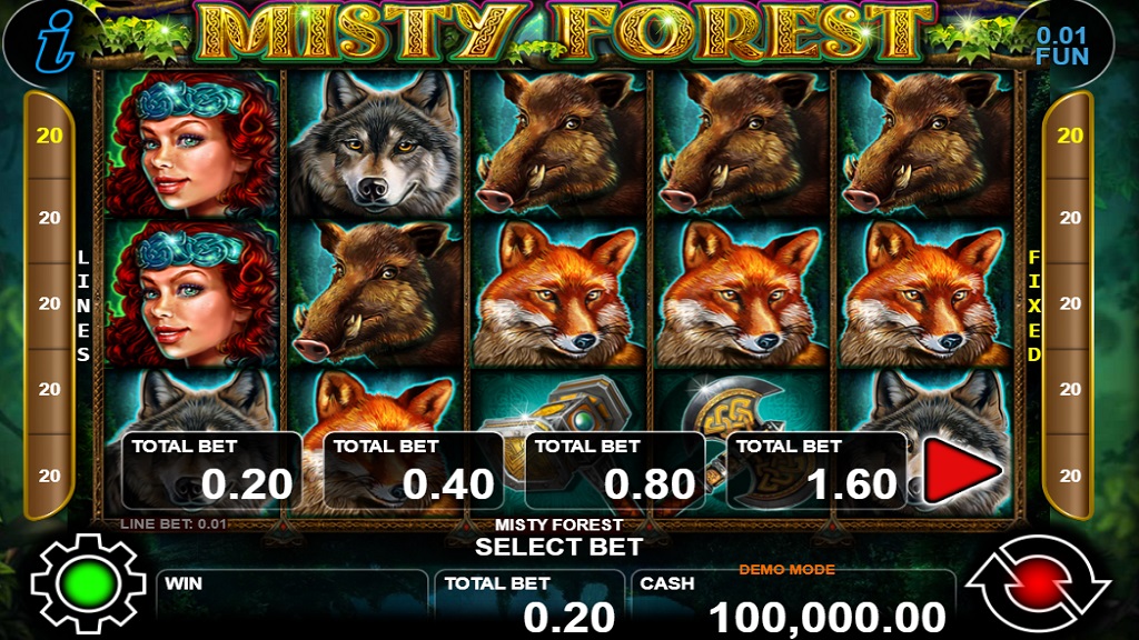 Screenshot of Misty Forest slot from CT Interactive