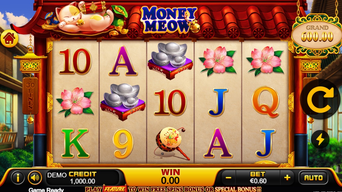 Screenshot of Money Meow slot from Playstar