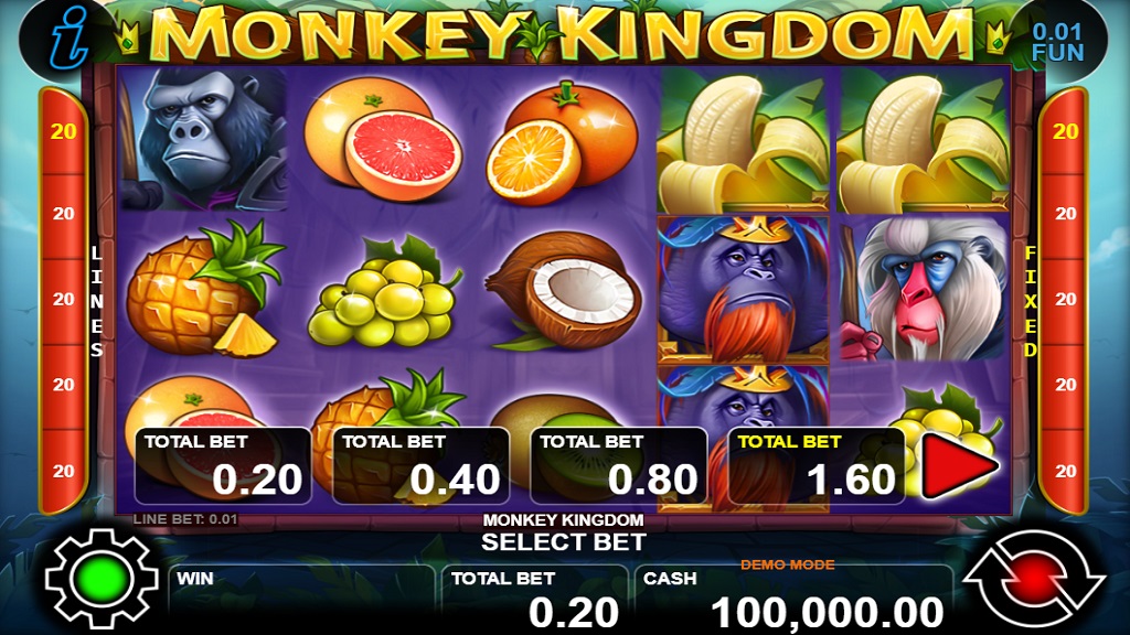 Screenshot of Monkey Kingdom slot from CT Interactive