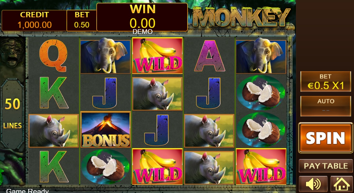 Screenshot of Monkey slot from Playstar