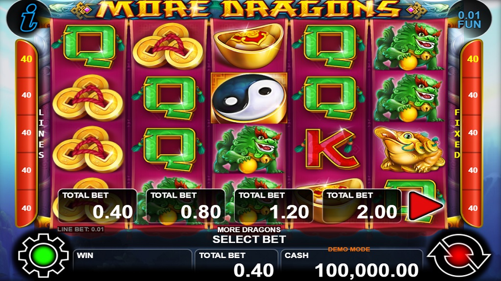 Screenshot of More Dragons slot from CT Interactive
