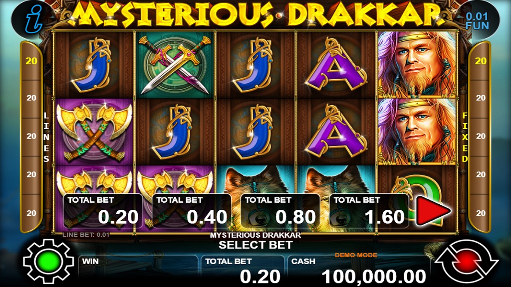 Screenshot of Mysterious Drakkar slot from CT Interactive