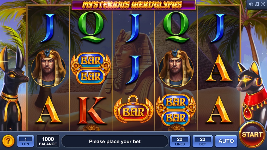 Screenshot of Mysterious Hieroglyphs slot from InBet