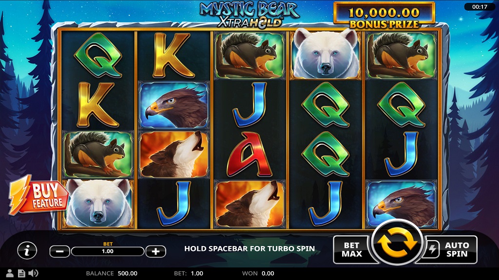 Screenshot of Mystic Bear XtraHold slot from Swintt