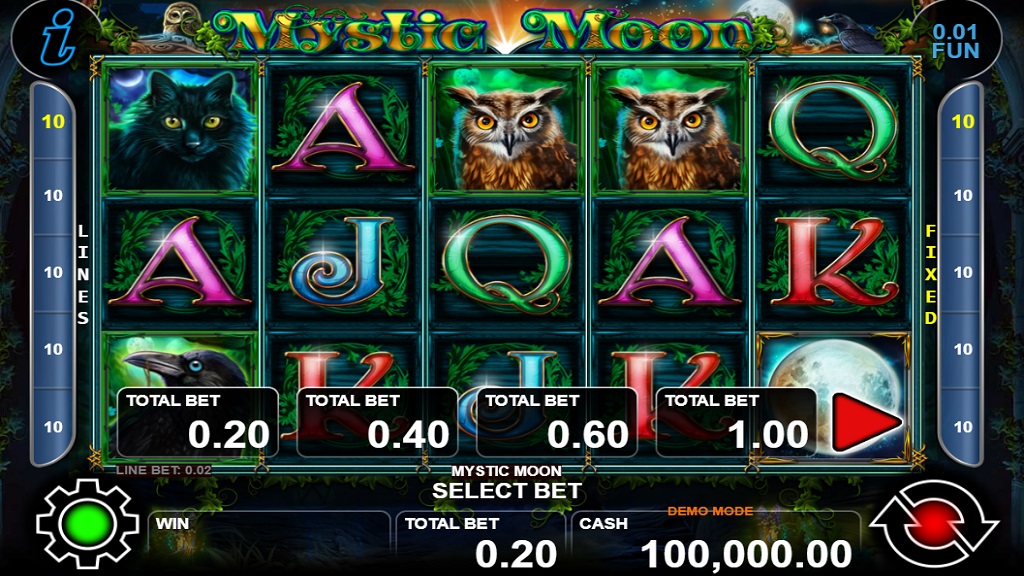Screenshot of Mystic Moon slot from CT Interactive