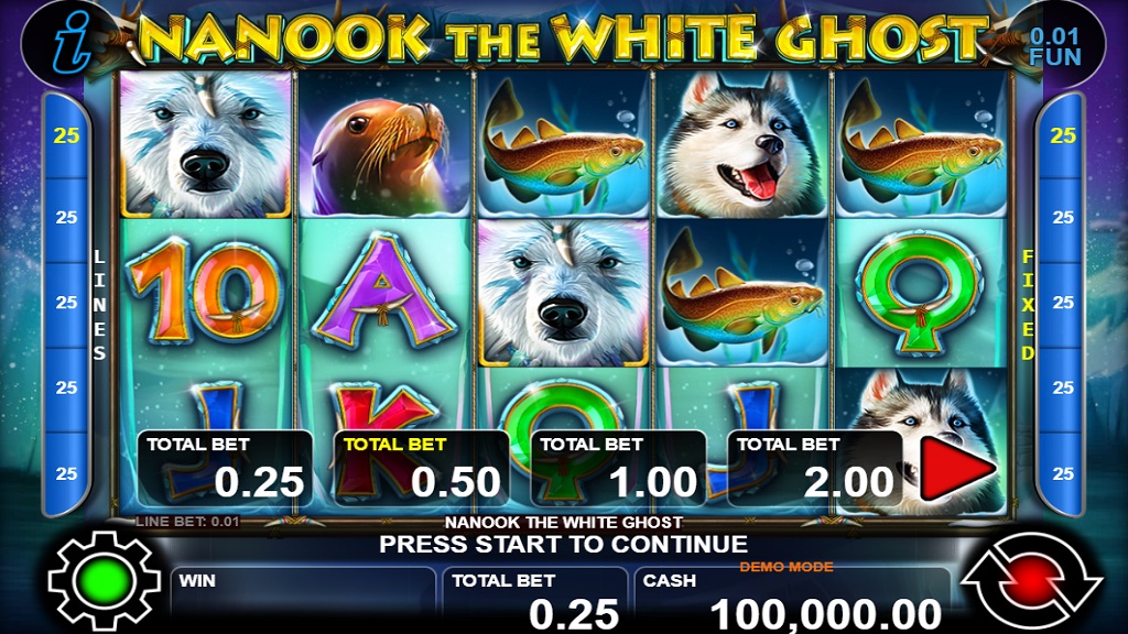 Screenshot of Nanook the White Ghost slot from CT Interactive