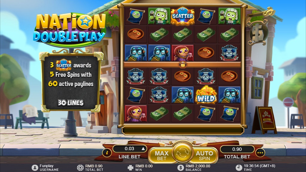 Screenshot of Nation Double Play slot from GamePlay