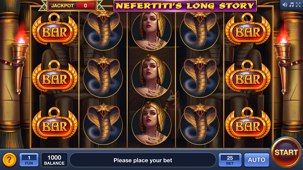 Screenshot of Nefertiti's Long Story slot from InBet