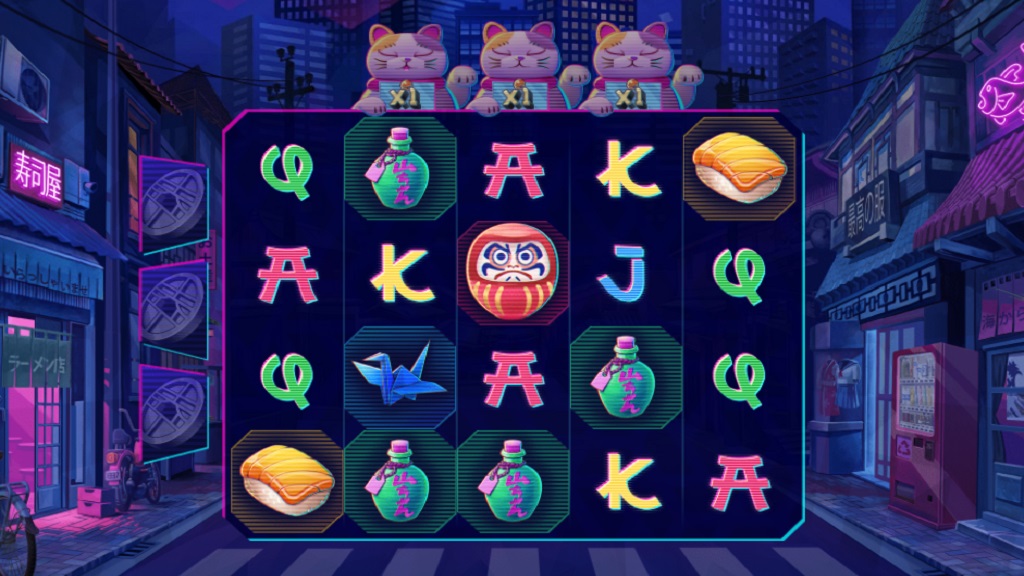 Screenshot of Neko Night Dream Drop slot from Relax Gaming