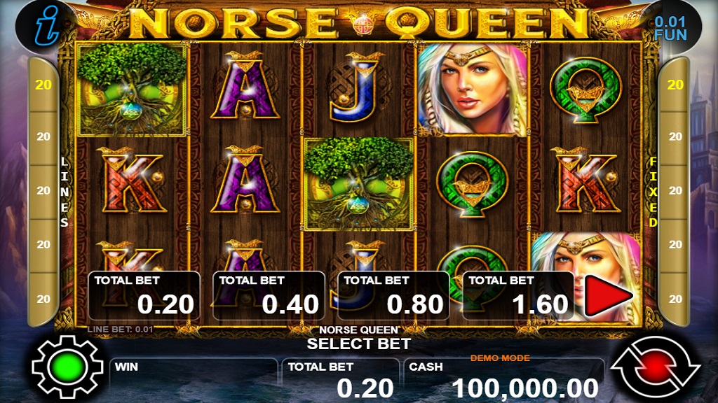 Screenshot of Norse Queen slot from CT Interactive