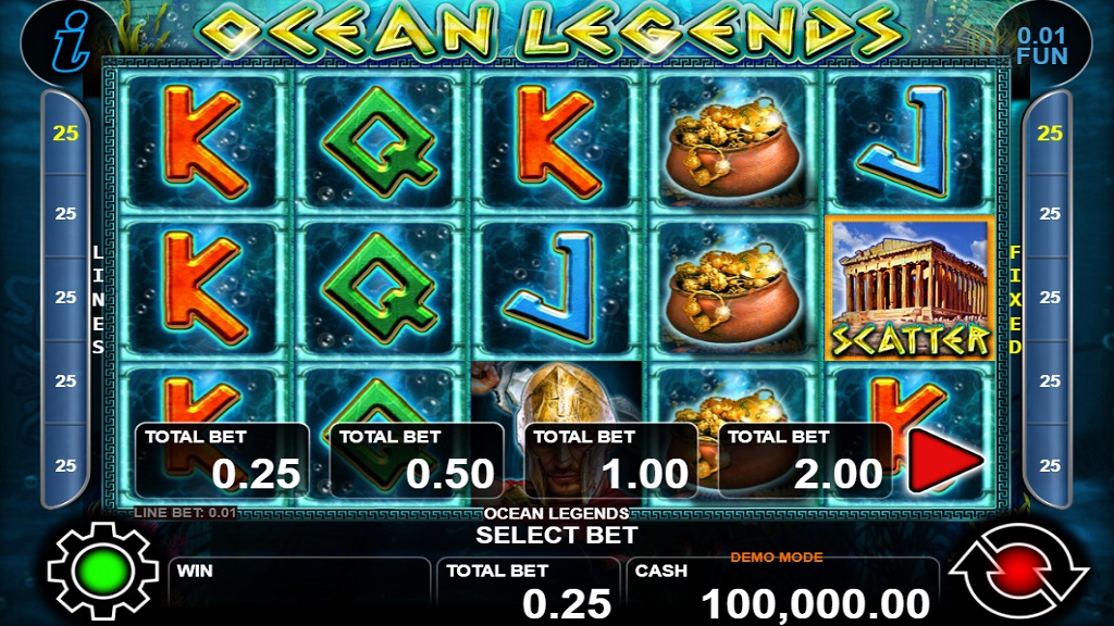 Screenshot of Ocean Legends slot from CT Interactive