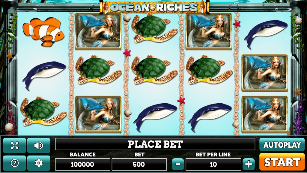 Screenshot of Ocean Riches slot from PlayPearls