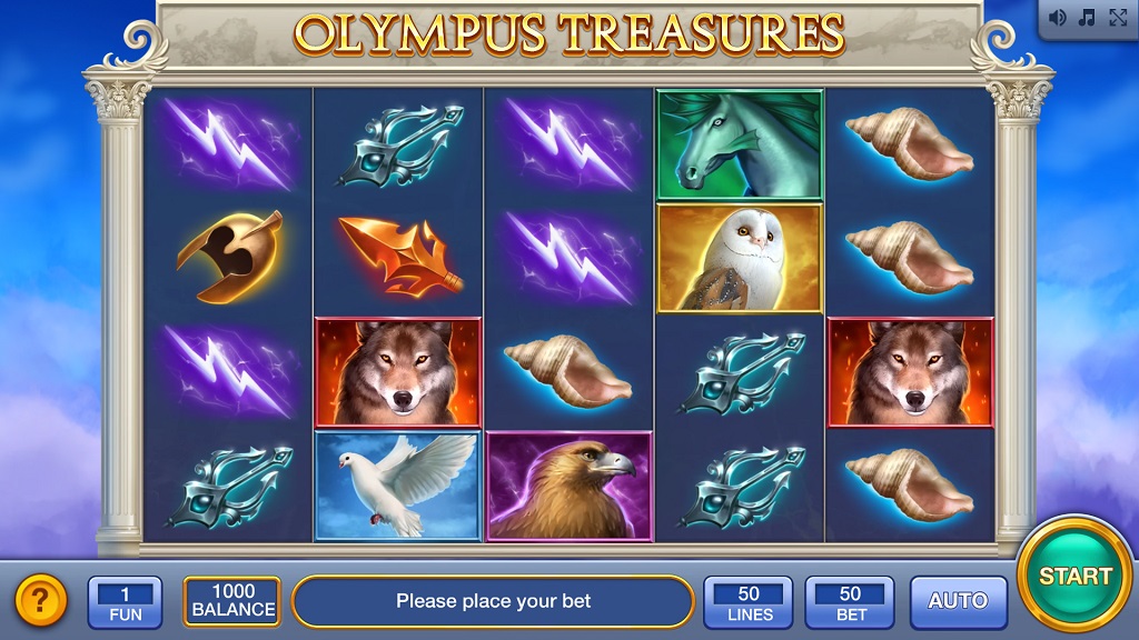 Screenshot of Olympus Treasures slot from InBet
