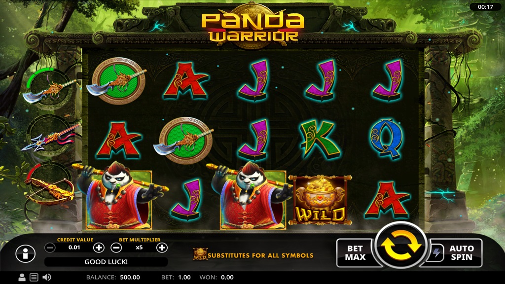 Screenshot of Panda Warrior slot from Swintt