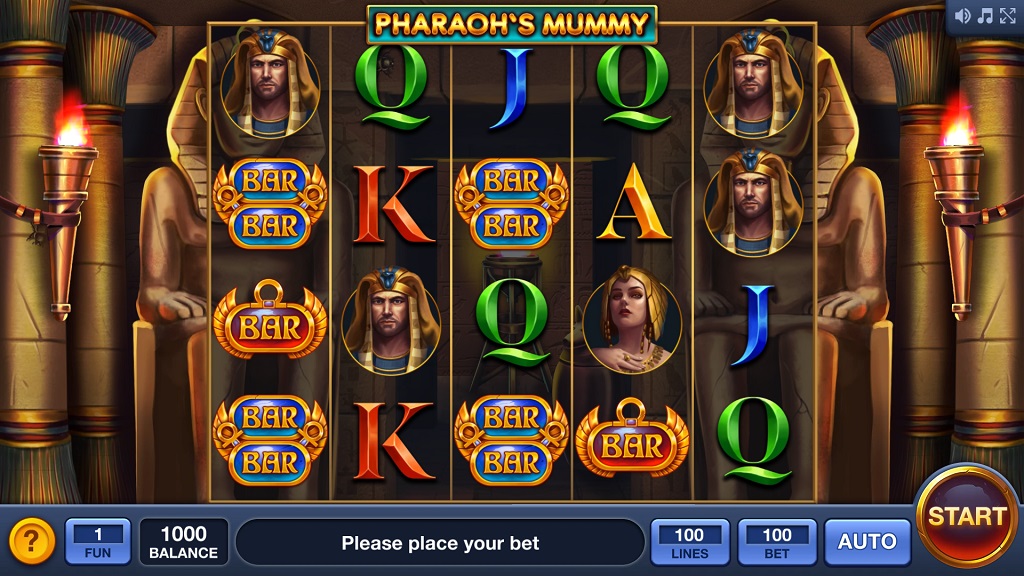 Screenshot of Pharaoh's Mummy slot from InBet